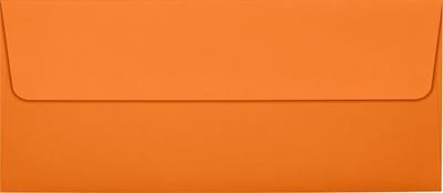LUX 70lbs. 4 1/8 x 9 1/2 #10 Square Flap Envelopes W/Peel & Press, Mandarin Orange, 1000/BX