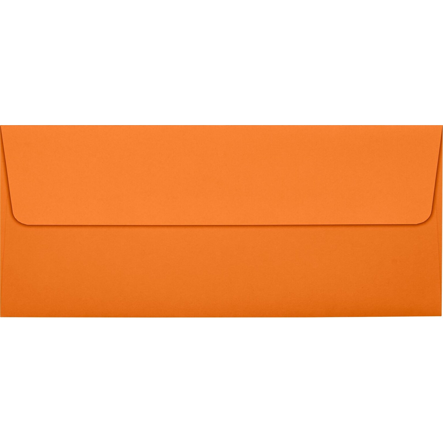 LUX 70lbs. 4 1/8 x 9 1/2 #10 Square Flap Envelopes W/Peel & Press, Mandarin Orange, 1000/BX