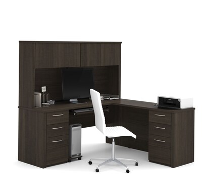 Bestar® Embassy 71W L-shaped Desk in Dark Chocolate (60893-79)