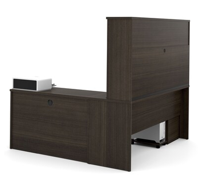 Bestar® Embassy 71"W L-shaped Desk in Dark Chocolate (60893-79)