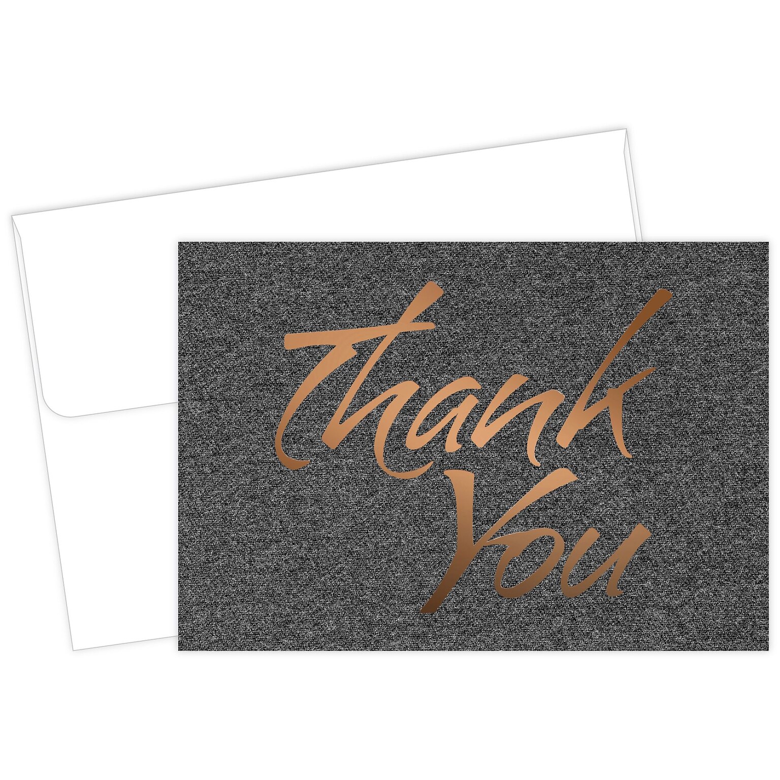 Great Papers Suit Matte Personal Thank You Notecards, Copper/Black, 50/Pack (2015124)