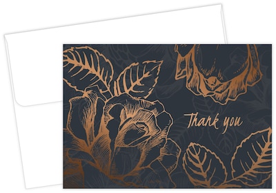 Great Papers® Copper Flower Thank You Card, 4.875 x 3.375, 50/Pack (2015126)