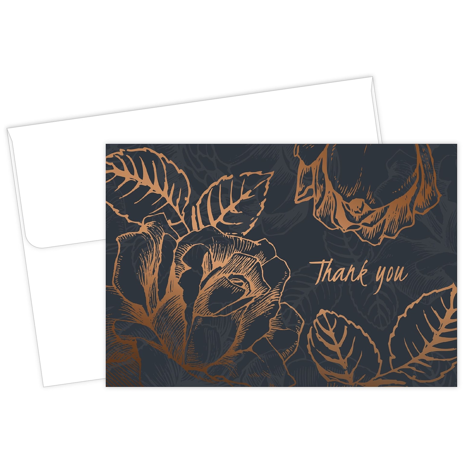 Great Papers® Copper Flower Thank You Card, 4.875 x 3.375, 50/Pack (2015126)