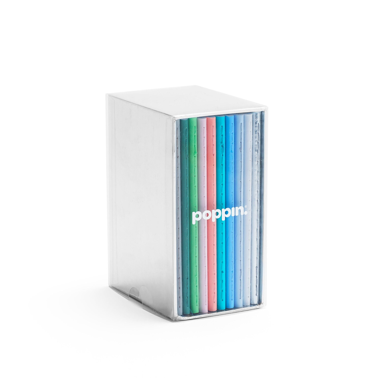 Poppin, Assorted Pastels, Soft Cover Mini Notebooks, Set of 10 (104452)