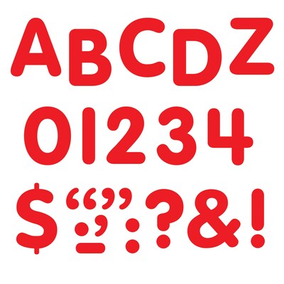 Trend Enterprises® STICK-EZE® Letter, Number and Mark Set, 1, Red, 2/Bd