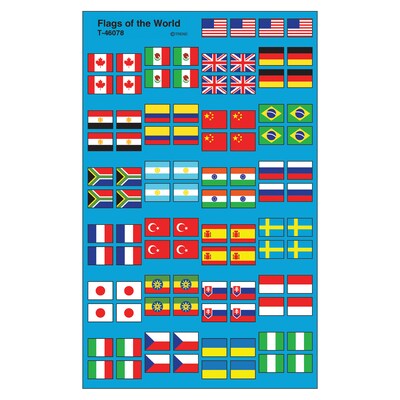 Trend Flags of the World superShapes Stickers, 800 CT (T-46078)