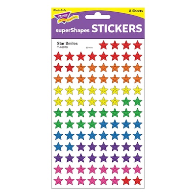 Trend Enterprises® SuperShapes Stickers, Star Smiles, 800/Pack, 2/Bd