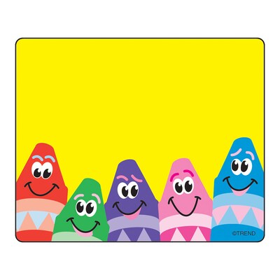 Trend Enterprises® pre-kindergarten - 3rd Grades Name Tag, Colorful Crayons