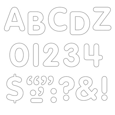 Trend Enterprises® STICK-EZE® Letter, Number and Mark Set, 1, White, 324/PK, 6 PK/BD