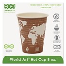 Eco-Products World Art Paper Hot Cup, 8 Oz., White (EP-BHC8-WA)