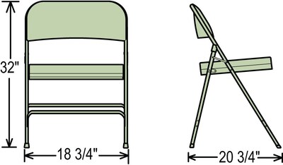 NPS Vinyl Padded Folding Chairs, Beige/Beige (3201)