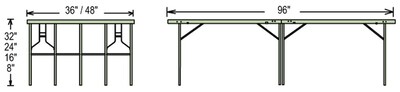 NPS 4' x 8' Stage, 16" Height, Hardboard Floor (S4816HB)