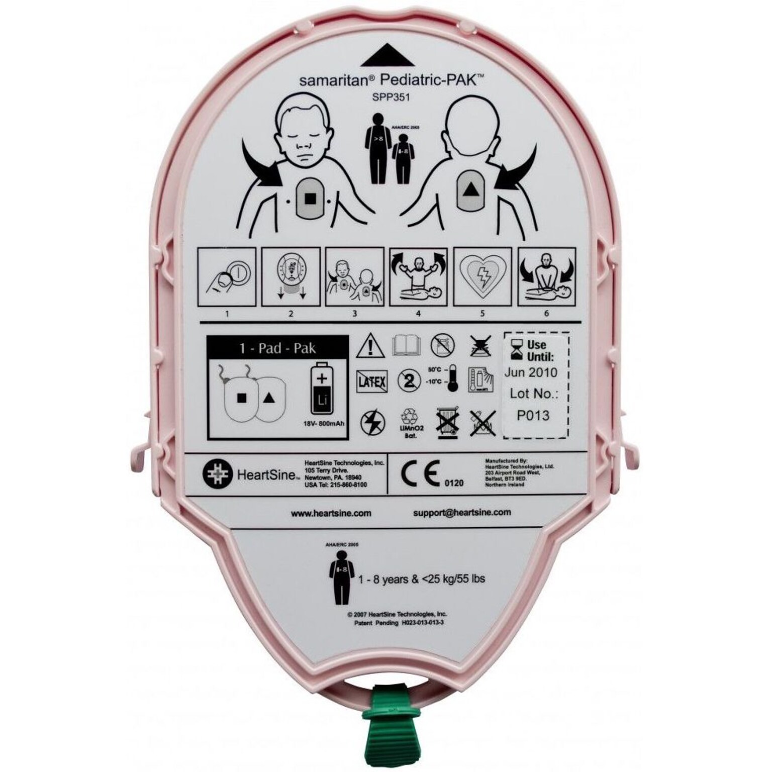 HeartSine Samaritan Pediatric-Pak Pediatric Replacement Pads, 2/Pack (PAD-PAK-02)