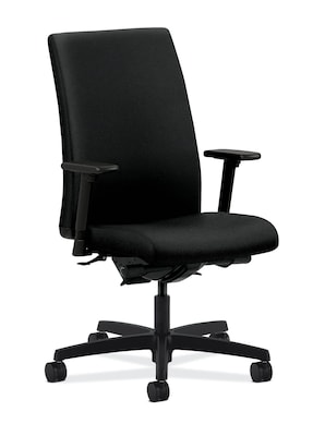 HON® Ignition® Mid-Back Office Chair, Black Fabric, Seat: 20W x 17D; Back: 19W x 24H