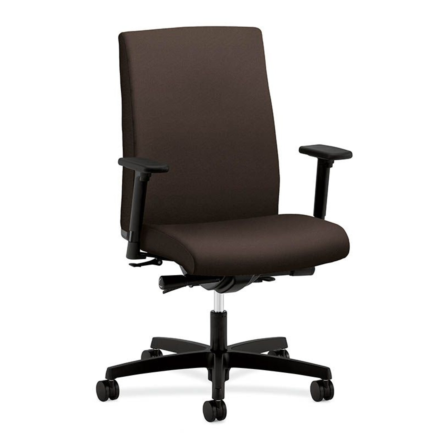 HON® Ignition® Mid-Back Office Chair, Espresso Fabric, Seat: 20W x 17D; Back: 19W x 24H