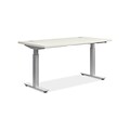 basyx by HON 72H Adj Table, 2 Stage Columns, Brilliant White Worksurface Finish, Silver Base Finish (BSXHAT3072W) NEXT2017