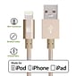 LAX Apple MFi Certified 4 Feet Strong Braided Lightning USB Data Synch Charging Cable, Gold