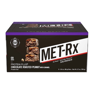 MET-Rx Protein Plus Bars, Chocolate Roasted Peanut With Caramel, 3 oz., 9/Box (209-02491)