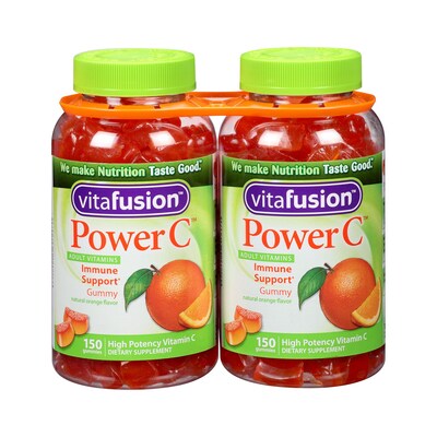 Vitafusion Power C Gummy Vitamins with Immune Support for Adults, 150 Count, 2 Pack