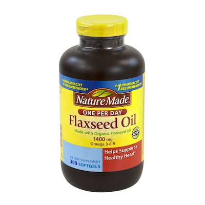 Nature Made Flaxseed Oil Softgels, 1400 mg, 300 Count