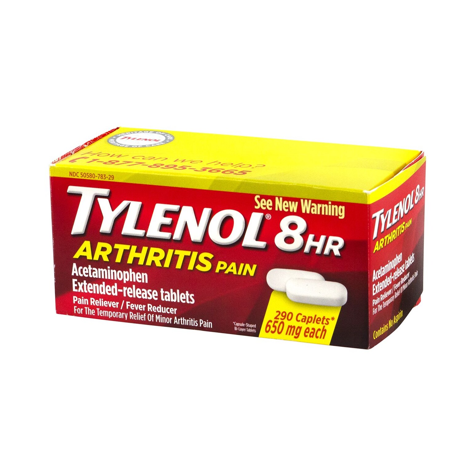 Tylenol 8-Hour Arthritis Pain Extended-Release Tablets, 650mg, 290 Count (83829)