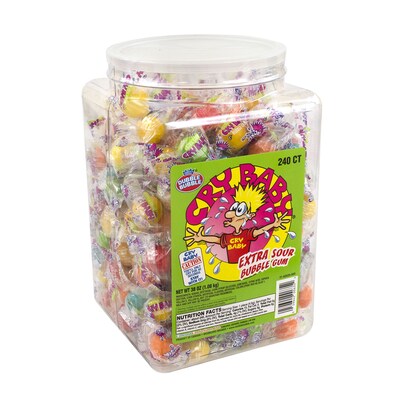 Cry Baby Extra Sour Bubble Gum Gum, 240 Pieces/Pack, 240/Tub (291-00005)