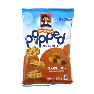 Quaker Popped Rice Crisps Caramel Corn, .67 oz, 60 Count