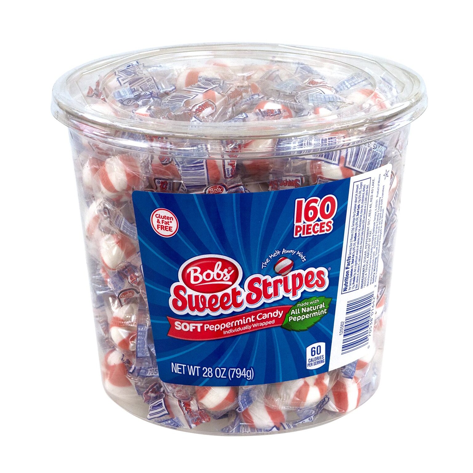 Bobs Peppermint Mints, 28 oz., 160 Pieces/Pack, 160/Tub (209-02493)