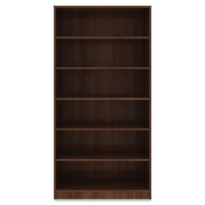Lorell Bookcase, 36W x 12D x 72H, Walnut Laminate (LLR99792)