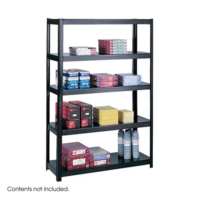 Safco 5-Shelf Steel Unit, 48.13, Black (5246BL)