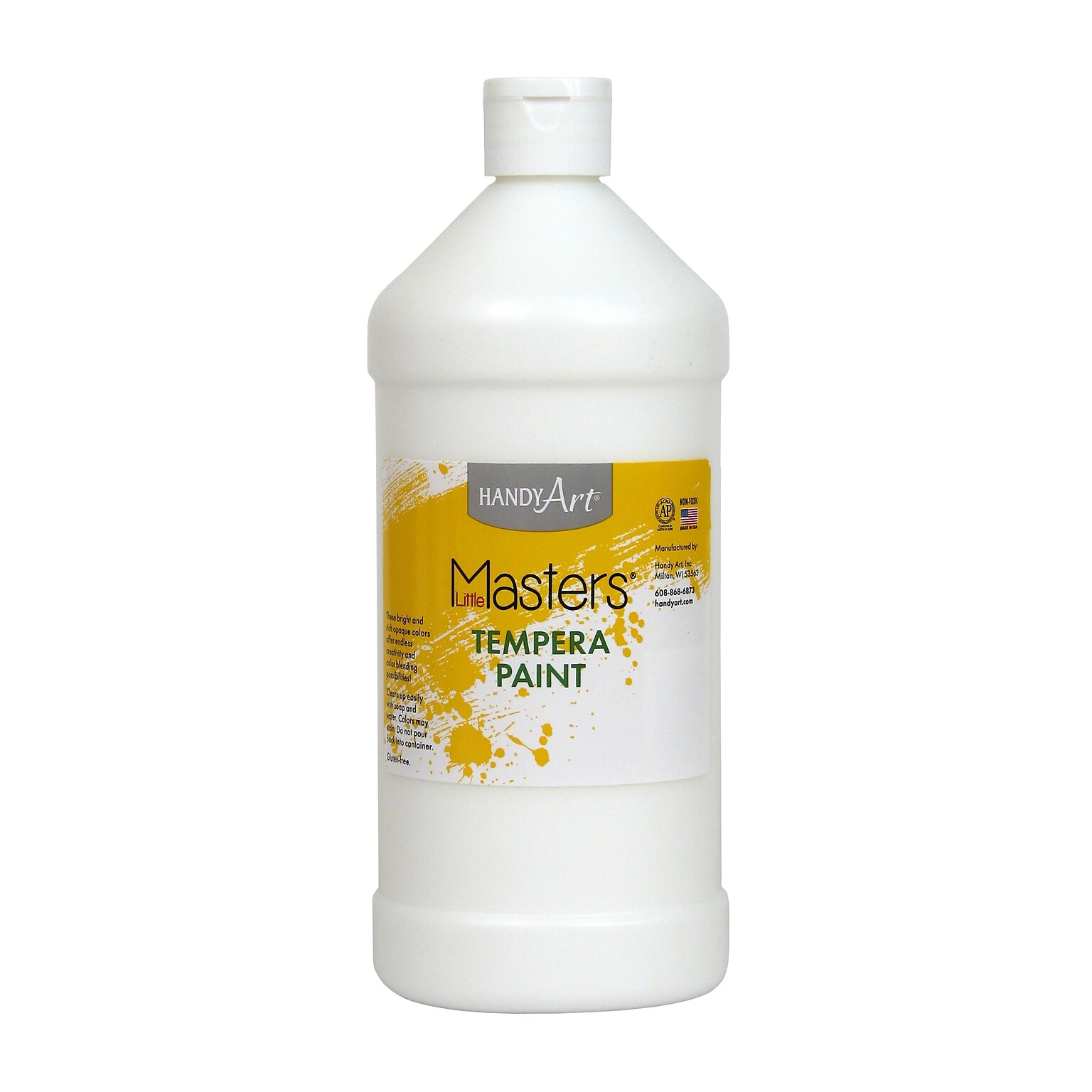 Little Masters Tempera Paint, White, 32 oz. (RPC203705)