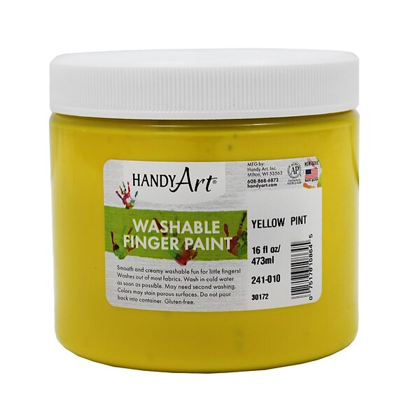 Handy Art Washable Finger Paint, Yellow, 16 oz (RPC241010)