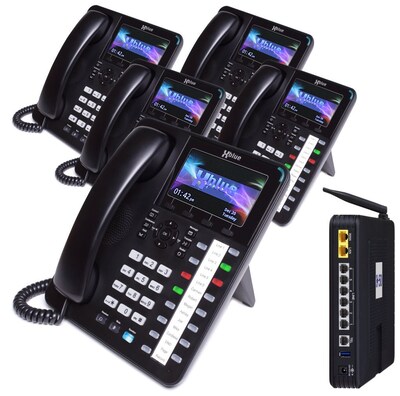 X5045 XBLUE X50 VoIP System Bundle with (5) X4040