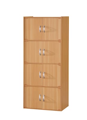 Hodedah 54H Wood Storage Cabinets, Beech (HID44 BEECH)