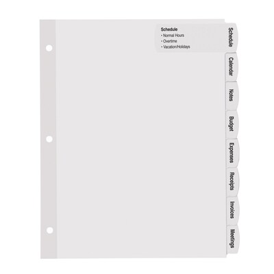 Avery Big Tab Printable Paper Dividers with Large White Labels, 8 Tabs, White, 20 Sets/Pack (14441)