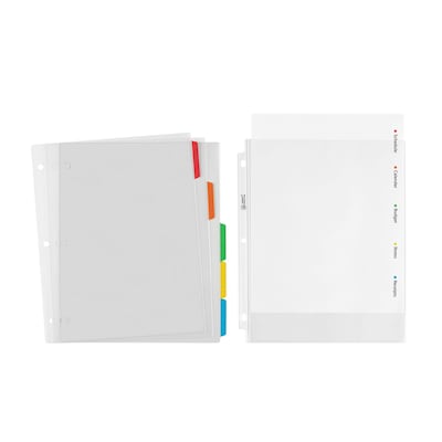 Avery Clear Easy View Plastic Dividers, 5 Tabs, Multicolor (16740)
