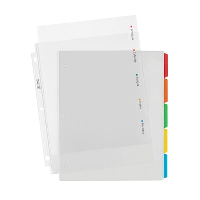 Avery Clear Easy View Plastic Dividers, 5 Tabs, Multicolor (16740)