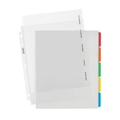 Avery Clear Easy View Plastic Dividers, 5 Tabs, Multicolor (16740)