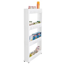 Lavish Home Mobile Shelving Unit Organizer, 4 Storage Baskets, Slim Slide Out Pantry Storage Rack