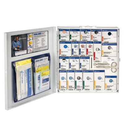 SmartCompliance Food Service Metal First Aid Cabinet with Medication, ANSI Class A, 50 People, 289 Pieces (746005)