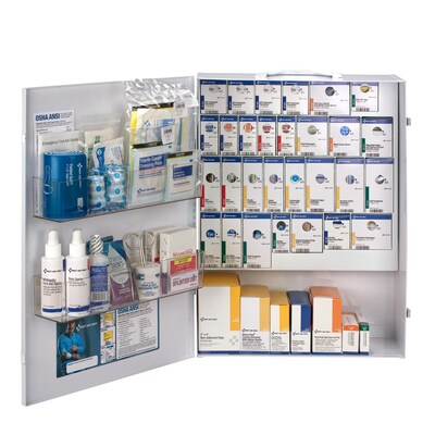 SmartCompliance Metal First Aid Cabinet without Medication, ANSI Class B, 150 People, 668 Pieces (90