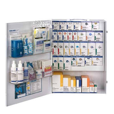 First Aid Only SmartCompliance Office First Aid Cabinet, ANSI Class B, 150 People, 668 Pieces, White, Kit (90829-021)