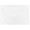 JAM Paper® Plastic Envelopes with Snap Closure, Legal Booklet, 9.75 x 14.5, Clear Poly, 12/pack (348