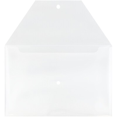 JAM Paper® Plastic Envelopes with Snap Closure, Legal Booklet, 9.75 x 14.5, Clear Poly, 12/pack (348