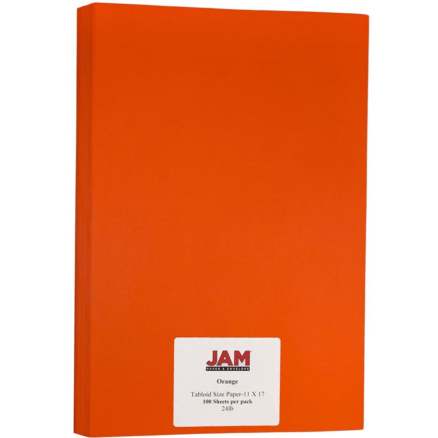 JAM Paper® Matte Colored Paper, 24 lbs., 11 x 17, Orange Recycled, 100 Sheets/Pack (16728464)