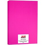 JAM Paper® Ledger 65lb Colored Cardstock, Tabloid Size, 11 x 17, Ultra Fuchsia Pink, 50 Sheets/Pac