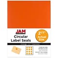 JAM Paper® Round Circle Label Sticker Seals, 2.5 inch diameter, Orange, 120/pack (147628584)