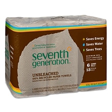 Seventh Generation Recycled Paper Towels, 2-ply, 120 Sheets/Roll, 6 Rolls/Pack (13737PK)