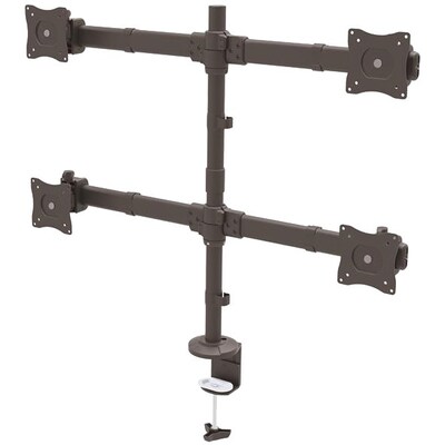 StarTech Desk Mount Quad Monitor Arm, Articulating Adjustable, Up to 27, Gray/Black (ARMQUAD)