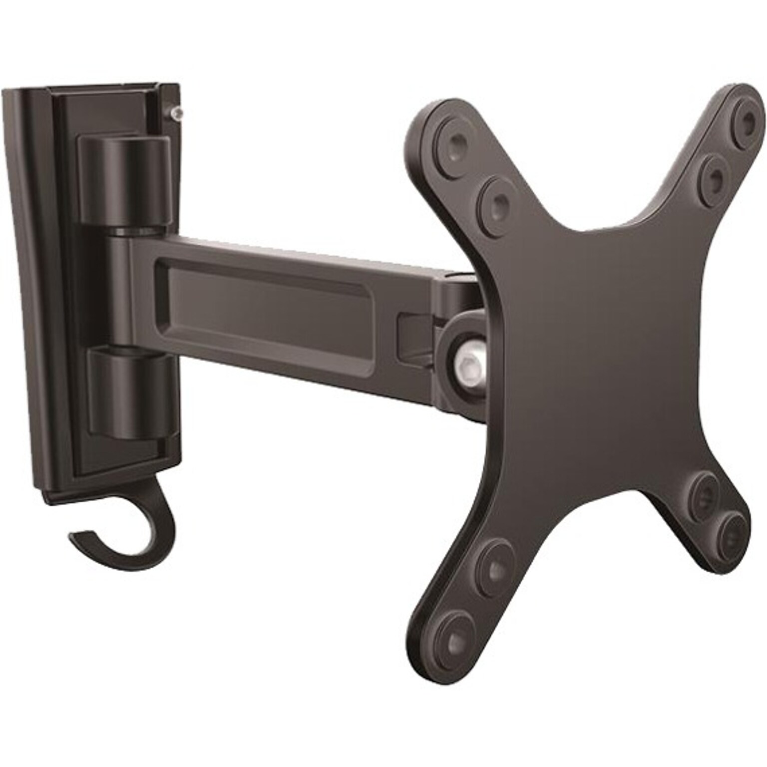 StarTech Wall Mount Monitor Arm, Single Swivel, Adjustable Arm, Up 27, Black (ARMWALLS)